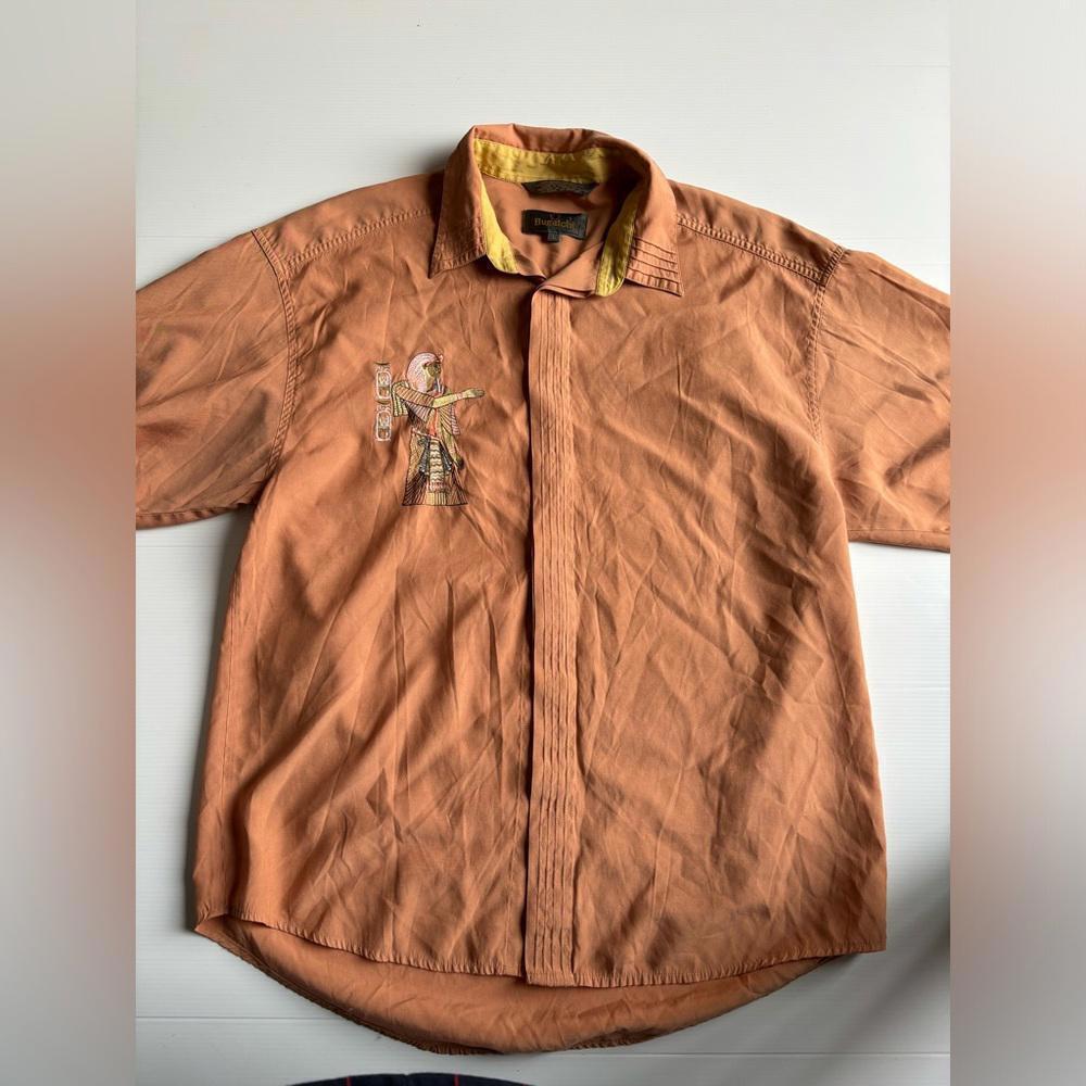 Vintage 1970s Bugatchi Embroidered Button Down Shirt